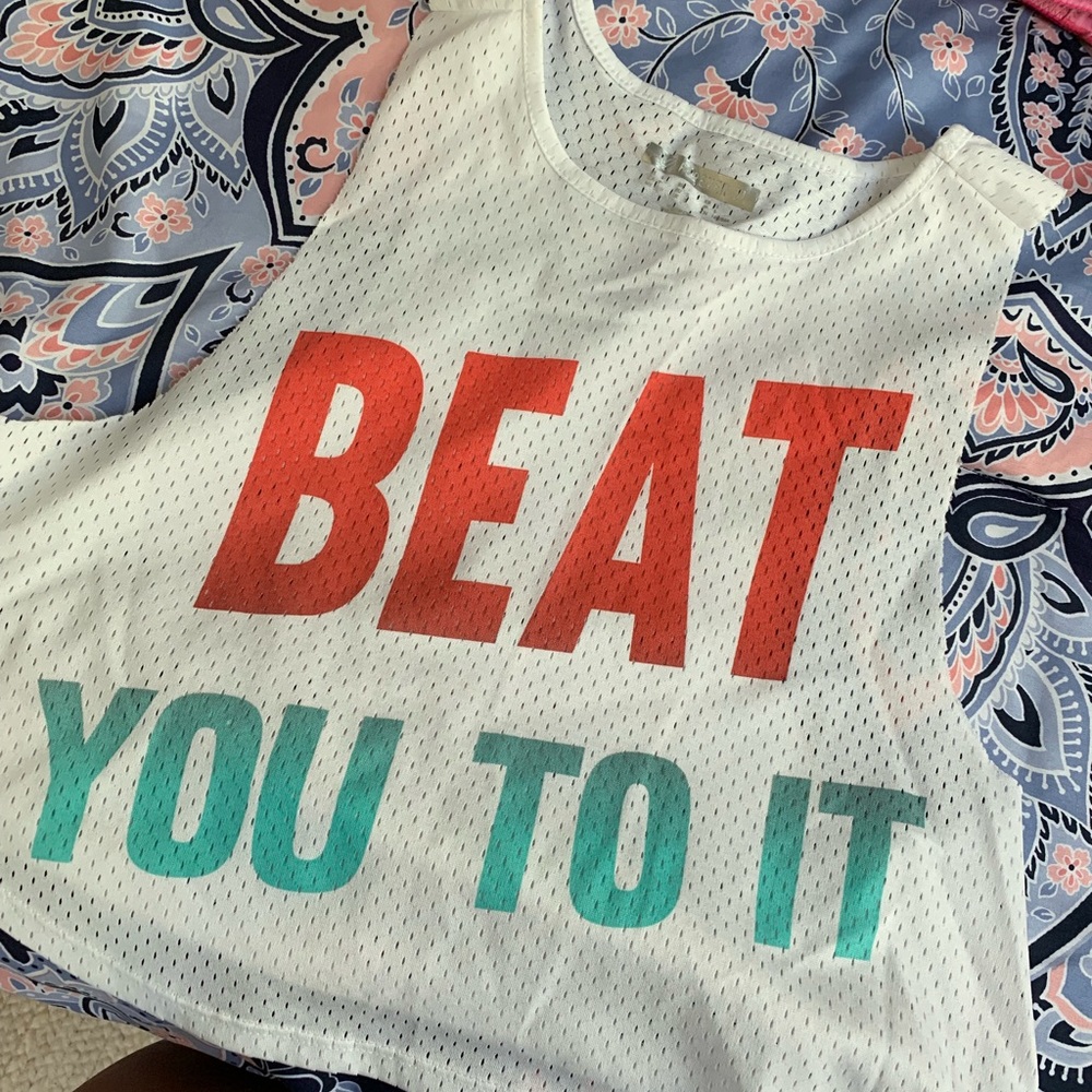 Jersey like cropped muscle tee